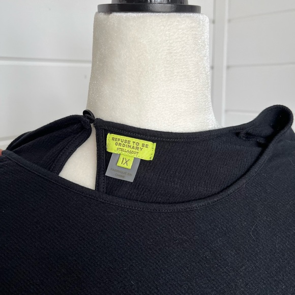 🆕 Stella & Dot Size 1X Black Long sleeve top with shoulder ruching, NWT - Picture 13 of 14